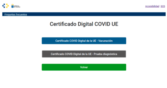Certificado covid para acceder a interiores