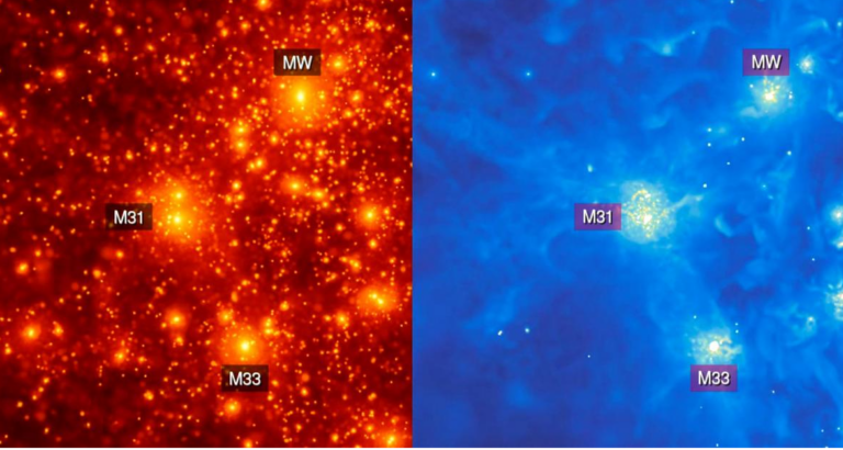 Las galaxias satélite podrían seguir formando estrellas cuando pasan cerca de las galaxias anfitrionas