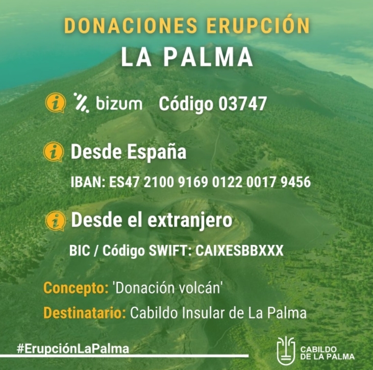 Ola solidaria por los damnificados en la erupción de La Palma