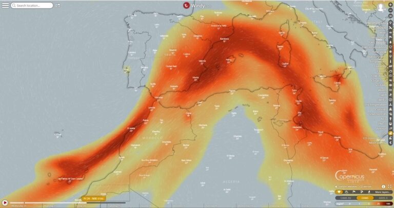 El dióxido de azufre del volcán de La Palma avanzará por el Mediterráneo