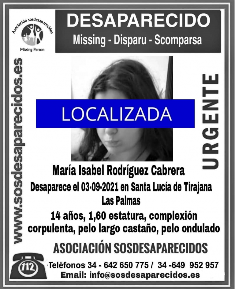 Localizan a la menor María Isabel, desaparecida en Vecindario