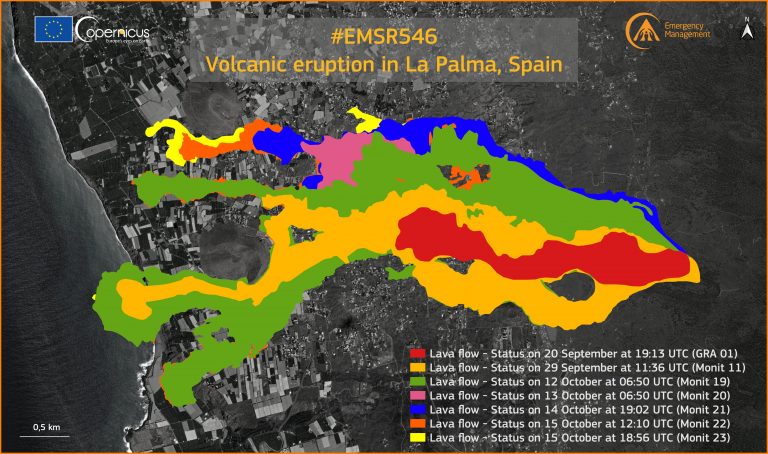 Copernicus detecta 1.835 construcciones destruidas por la lava en La Palma