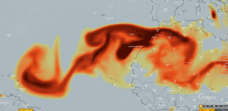 El volcán de La Palma emitió el domingo más de 16.000 toneladas de dióxido de azufre