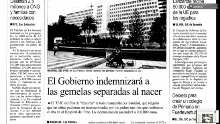 ‘Objetivo Canarias’ analiza el caso de dos gemelas separadas «por error» al nacer, en 1973