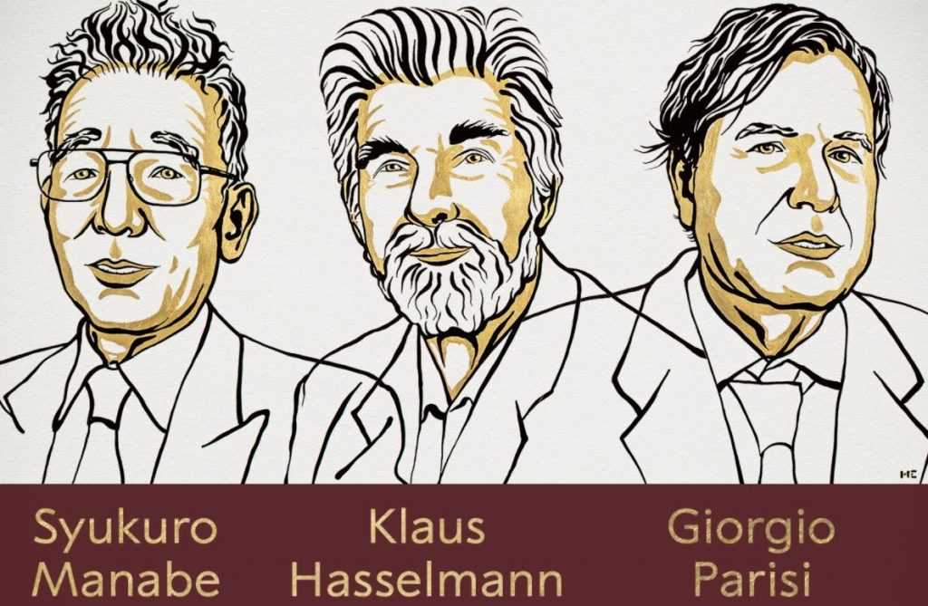 Tres galardonados comparten el Premio Nobel de Física de este año por sus estudios para describir y predecir a largo plazo el comportamiento de fenómenos caóticos y aparentemente aleatorios