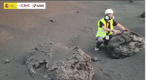 El IGME graba bloques de acreción a casi 500 metros del centro de emisión de lava del volcán