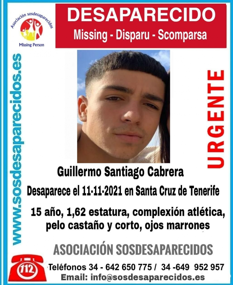 Localizan a Guillermo Santiago Cabrera, desaparecido en Santa Cruz de Tenerife