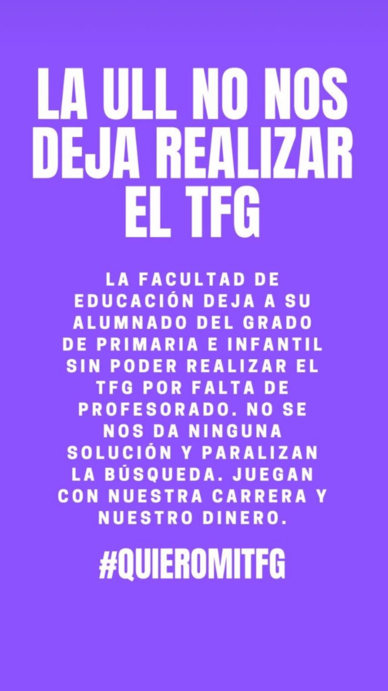 La ULL da la razón a los alumnos que denuncian que no se les asigne tutor para el TFG