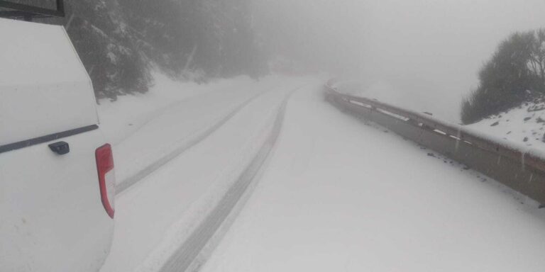 Cierre de carreteras por la nieve en la calzada