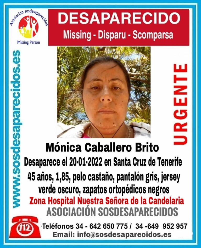 Buscan a Mónica Caballero Brito, desaparecida en Santa Cruz de Tenerife