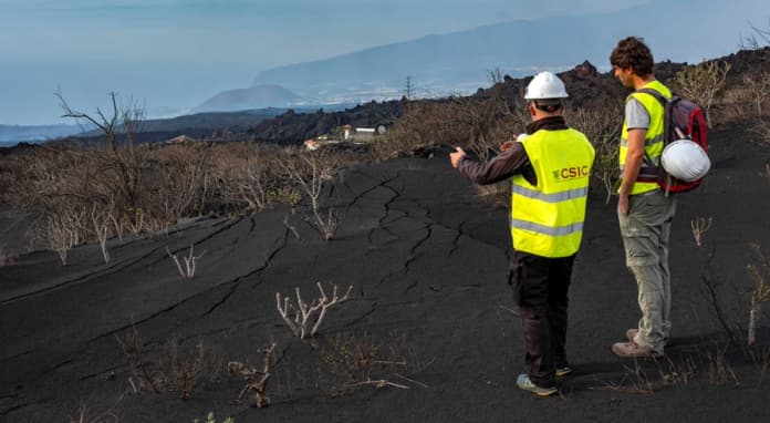 Mapas térmicos de las coladas del volcán para facilitar la reconstrucción
