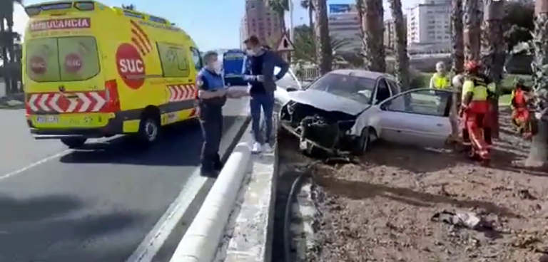 Herido un joven de 30 años en un accidente de tráfico en Las Palmas de Gran Canaria