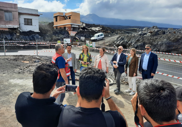 La delegación de eurodiputados en La Palma, testigos de la destrucción ocasionada por el volcán