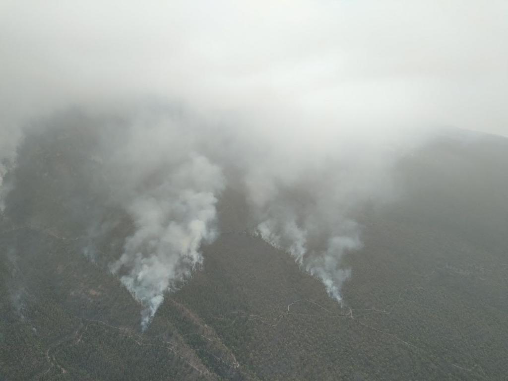 Última hora del incendio de Tenerife. Sigue sin control, pero la falta de viento y la ausencia de nubes ayudan en la extinción