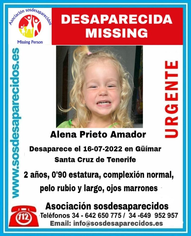 El padre de la pequeña Alena declara que se trata de un secuestro por parte de la madre