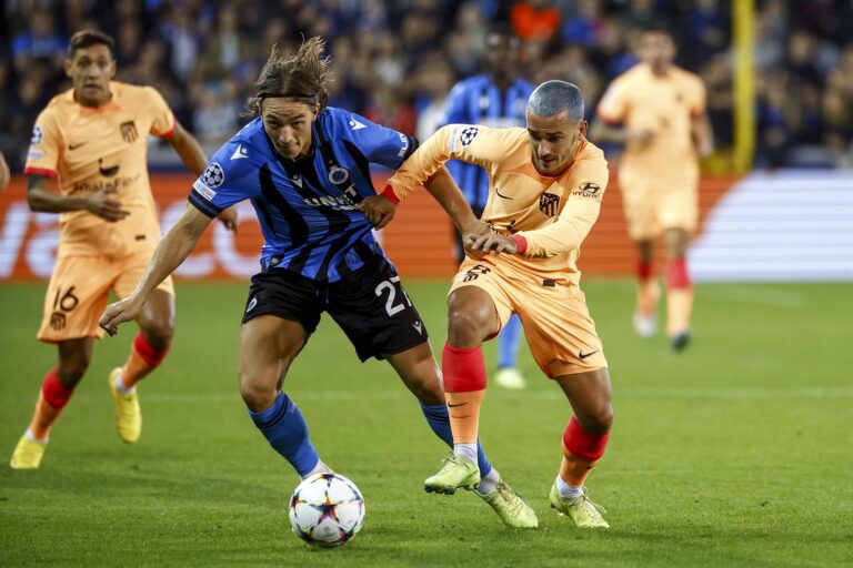 El Atlético cae ante el Brujas (2-0)