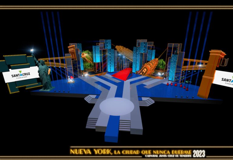 El skyline de Manhattan protagoniza el escenario del Carnaval 2023
