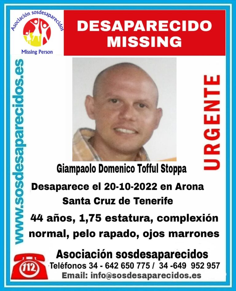 Localizan a Giampaolo Domenico, desaparecido en Santa Cruz de Tenerife