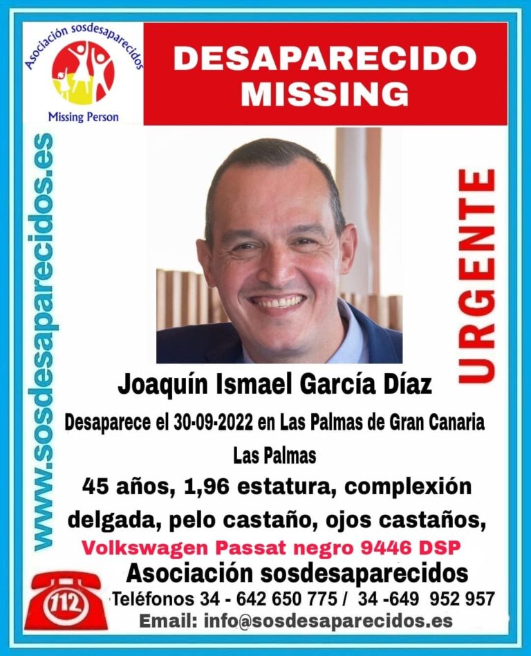 Localizan sin vida a Joaquín Ismael García Díaz, desaparecido el 30 de septiembre