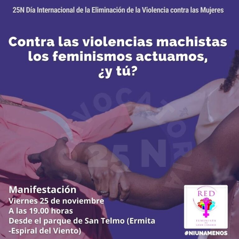 Canarias alza la voz este viernes con motivo del Día Internacional para la Erradicación de la Violencia de Género