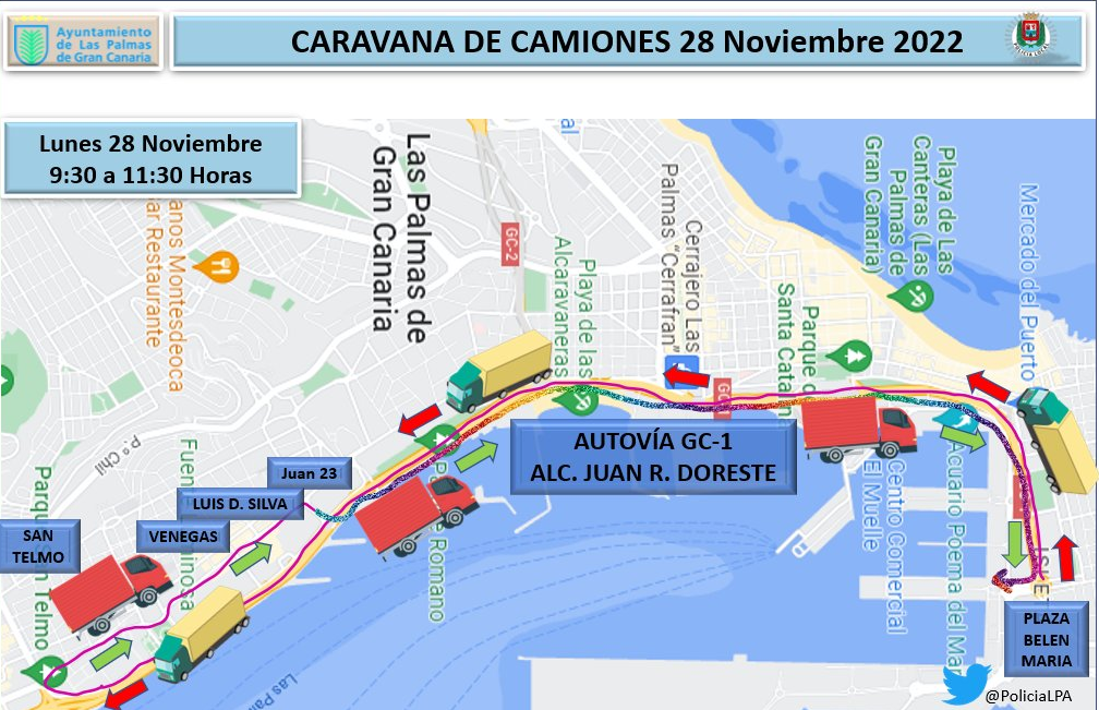 Caravana de camiones en señal de protesta