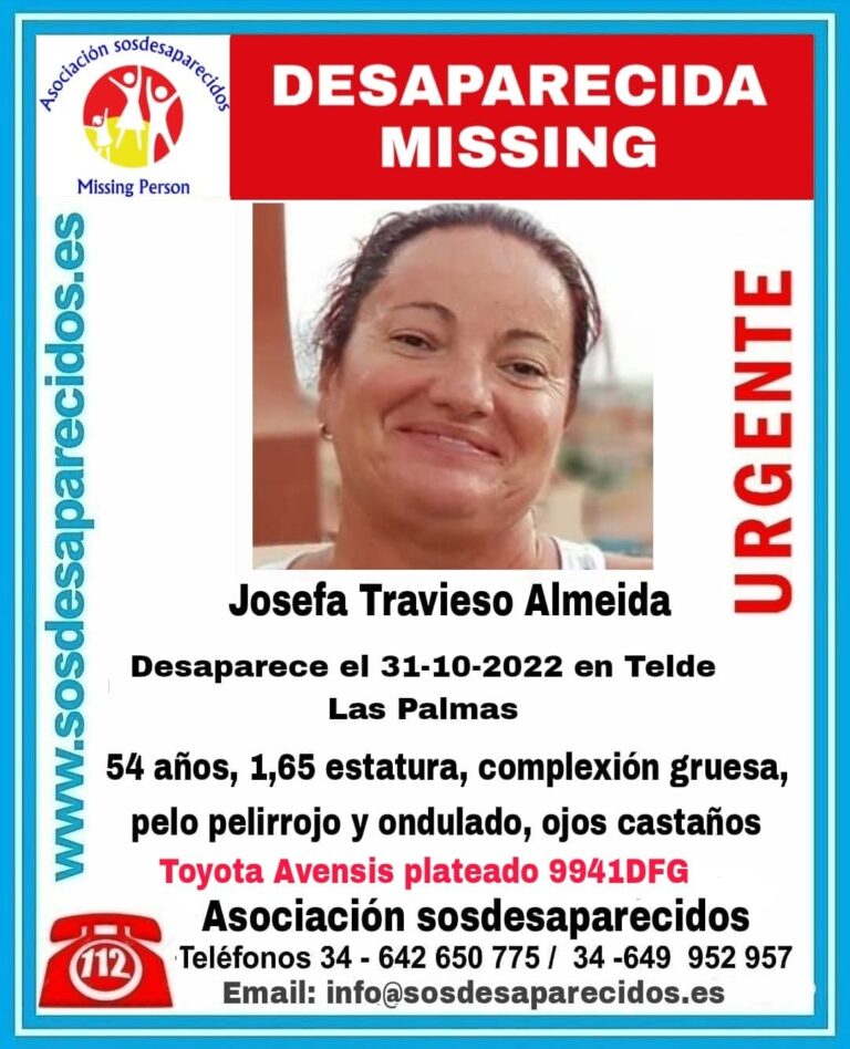 Localizan el coche de Josefa Travieso, desaparecida en Telde el 31 de octubre