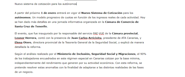 Nuevo Sistema de Cotización para los autónomos