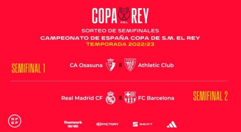 Osasuna-Athletic Club y Real Madrid-Barcelona, semifinales de la Copa del Rey