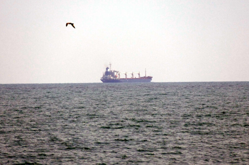 El buque 'Razoni' después de abandonar el puerto de Odesa, en Ucrania, con más de 26.000 toneladas de grano. EP