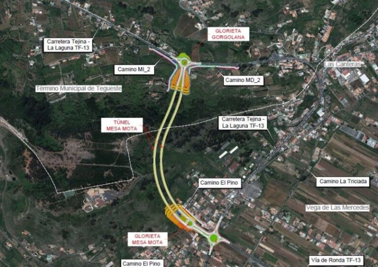 Doble túnel en Mesa Mota para descongestionar la Vía de Ronda de La Laguna