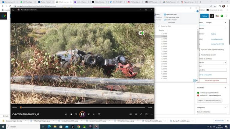 Un hombre con contusiones leves tras caer en su camión por un barranco de Telde