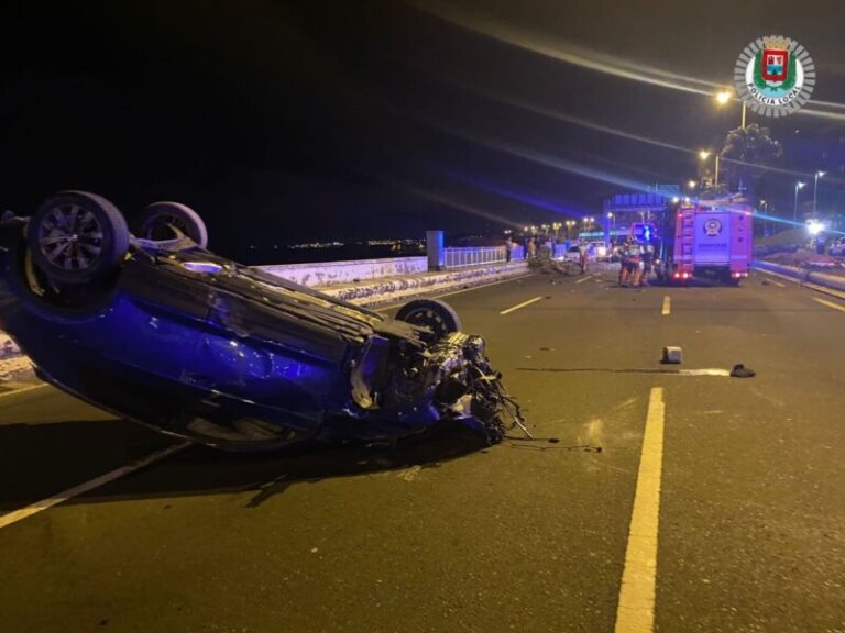 Nueve heridos, uno grave, tras el vuelco de un vehículo en Gran Canaria