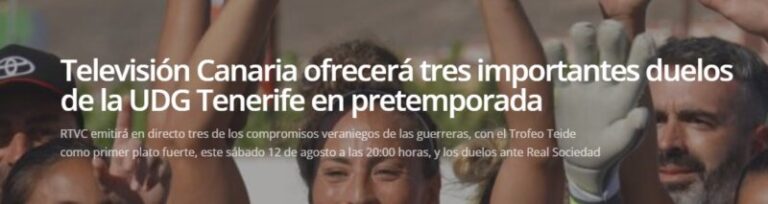 Televisión Canaria emite tres encuentros de pretemporada de la UDG Tenerife