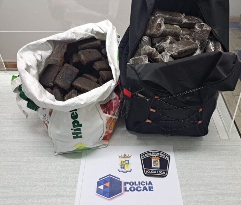La Policía Local de La Aldea requisa cerca de 30 kilos de hachís