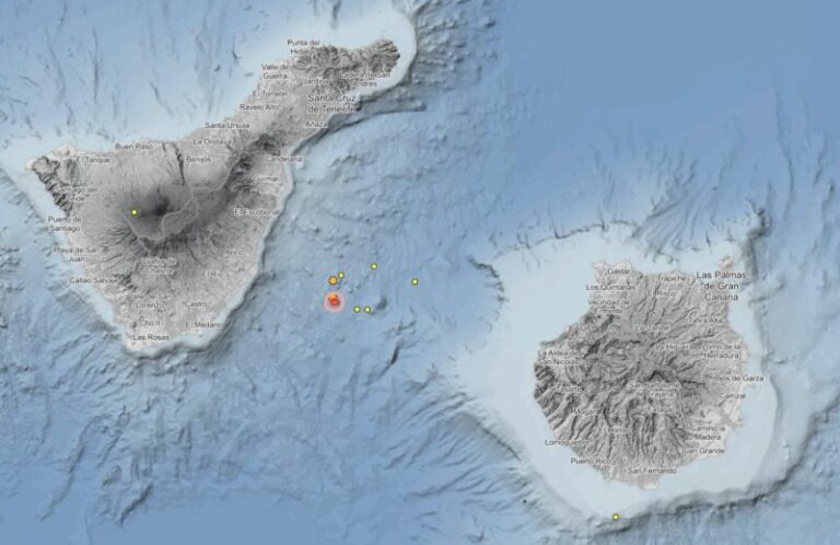 Cuatro terremotos, uno de magnitud 3, en una hora entre Gran Canaria y Tenerife