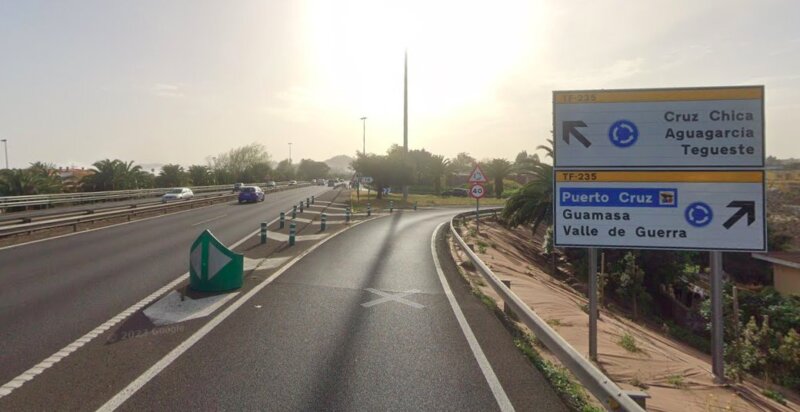 El tráfico se desviará hacia la carretera TF-235 mientras esté habilitado el tercer carril