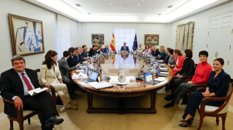 Reunión de Consejo de Ministros en el Palacio de la Moncloa en Madrid