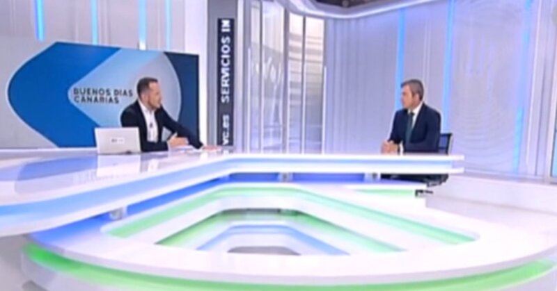 Imagen de un momento de la entrevista de Manuel Domínguez en Buenos Días Canarias