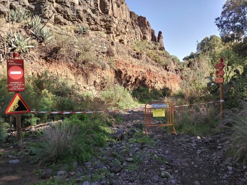 Telde cierra parcialmente al paso el Corredor Paisajístico por riesgo de desprendimientos CEDIDO POR AYUNTAMIENTO DE TELDE 29/12/2023