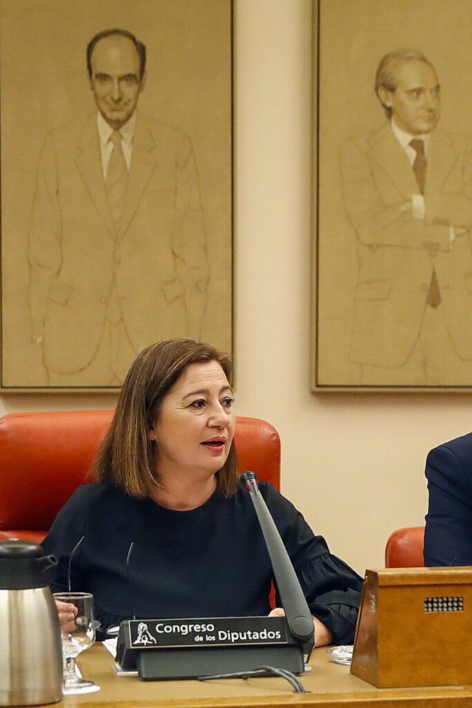 MADRID, 24/01/2024.- La presidenta del Congreso, Francina Armengol , durante la reunión de la Diputación Permanente para debatir la solicitud del PP de comparecencia urgente del presidente del Gobierno, para explicar sus pactos con Junts, este miércoles en Madrid. EFE/ J.P.Gandul. Archivo