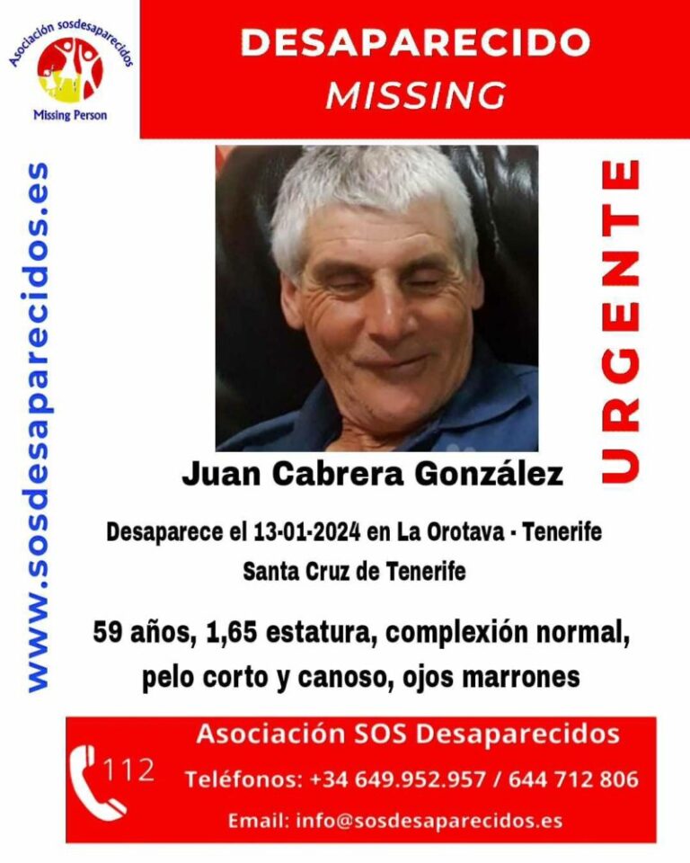 Buscan en el norte de Tenerife a Juan Cabrera González