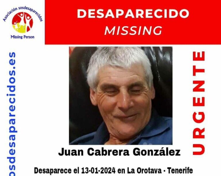 Se busca a Juan Cabrera González, desaparecido desde el 13 de enero