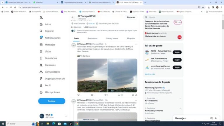 Una vaguada dejará más lluvia este jueves en el archipiélago