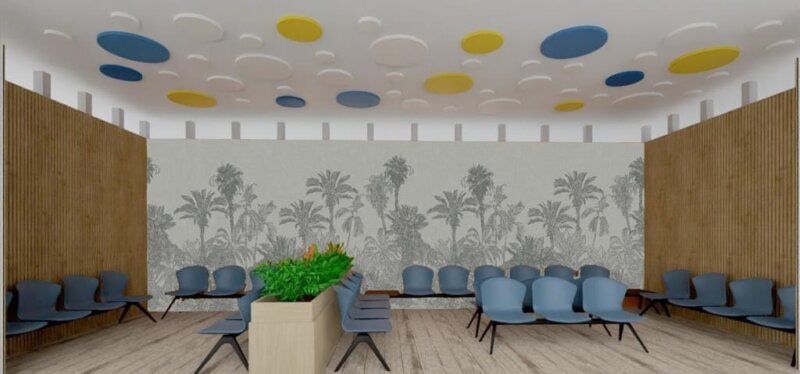Así será la nueva sala de espera en Urgencias del Hospital Insular. Imagen cedida