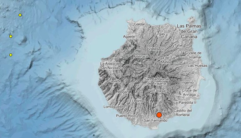 Terremoto de 3,4 de Gran Canaria según el IGN