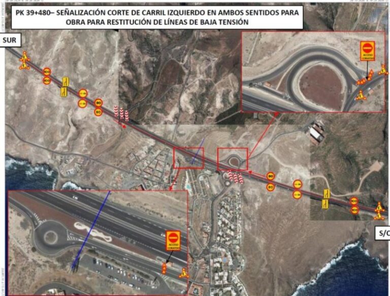 La TF-1 tendrá cortes por obras en las líneas de media tensión