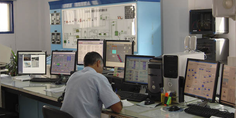 Nuevos cortes de suministro. Sala de control del Consorcio de Abastecimiento de Aguas de Fuerteventura. Imagen CAAF