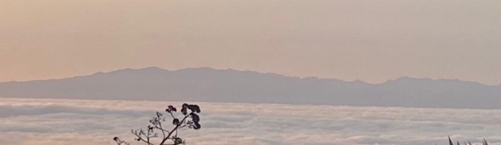 Lunes de descenso en la temperaturas y semana con menos calima y algo de fríotemperaturas y calima. Vista de Gran Canaria desde Tenerife con el mar de nubes. Foto RTVC