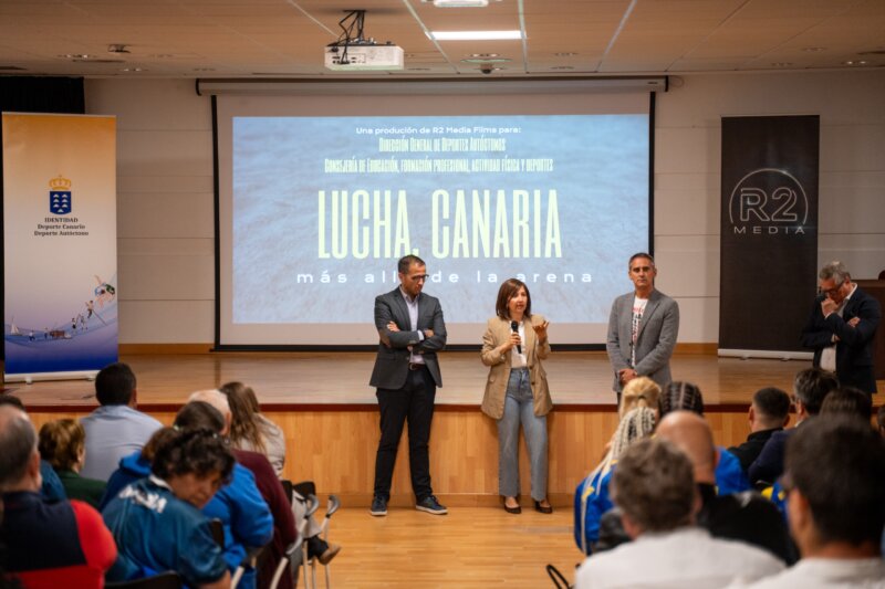 Momento de la presentación del documental 'Lucha, canaria' / Gobierno de Canarias