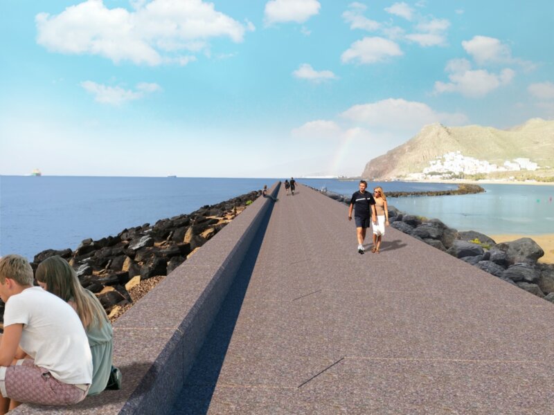 Imagen del proyecto de rehabilitación de la escollera de la playa de Las Teresitas de Santa Cruz de Tenerife / Ayuntamiento de Santa Cruz de Tenerife